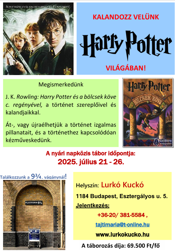 Harry Potter tábor plakátja